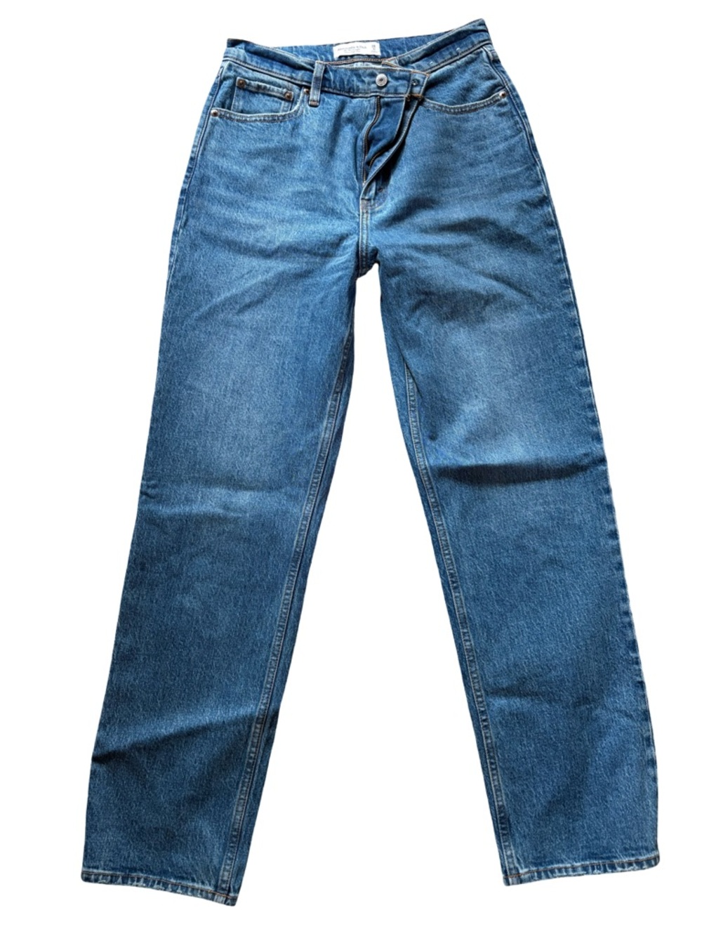 Abercrombie & Fitch classic 90s high rise straight leg jeans.
